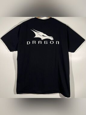 SpaceX Dragon T Shirt Mens Sz XL Black Space X Rocket Crew Graphic Tee S/S